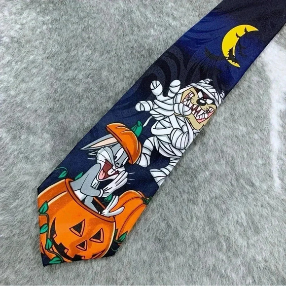 Vintage 90s Looney Tunes Halloween Tie - Picture 3 of 7